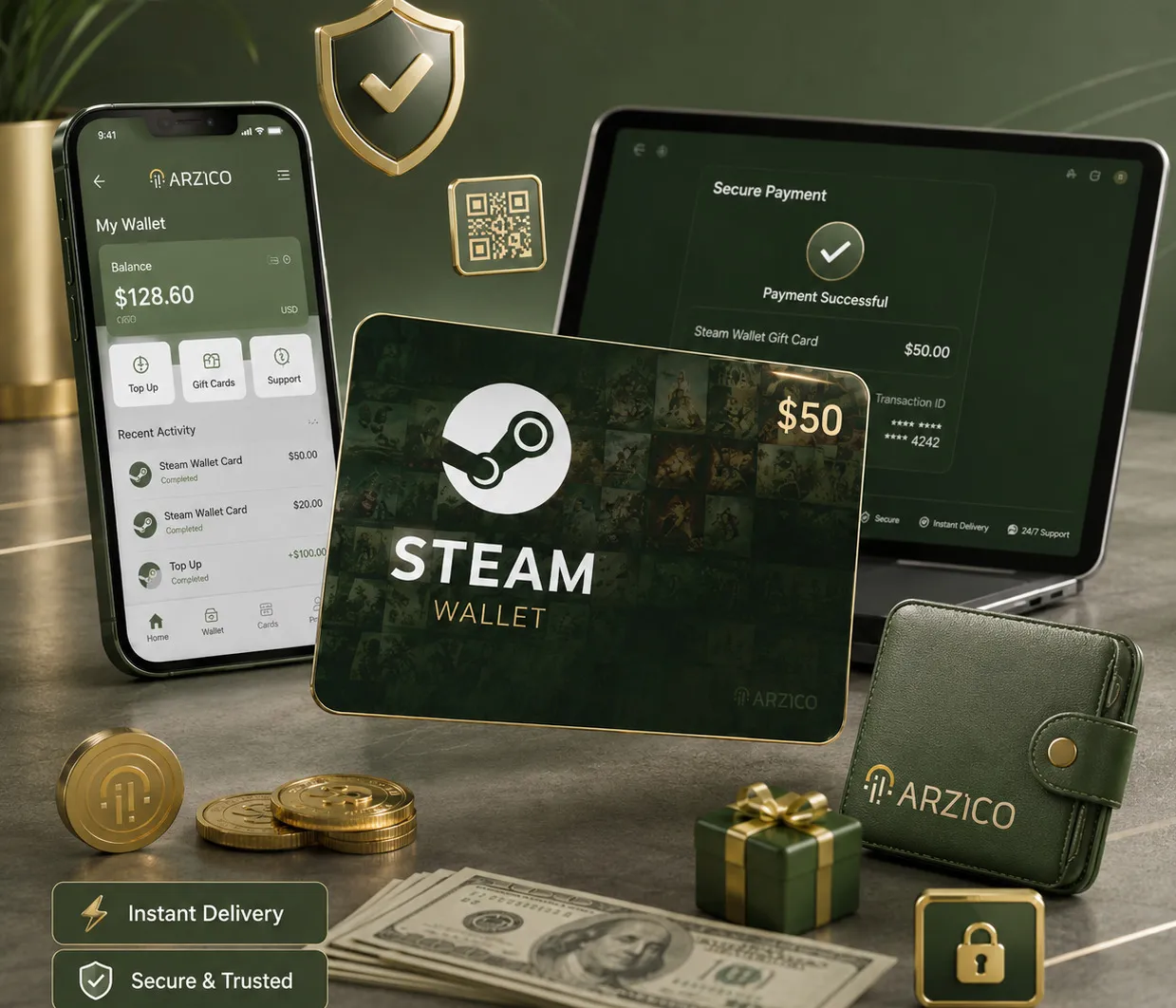 کاربردهای گیفت کارت استیم والت – خرید بازی، آیتم، DLC و محتواهای دیجیتال