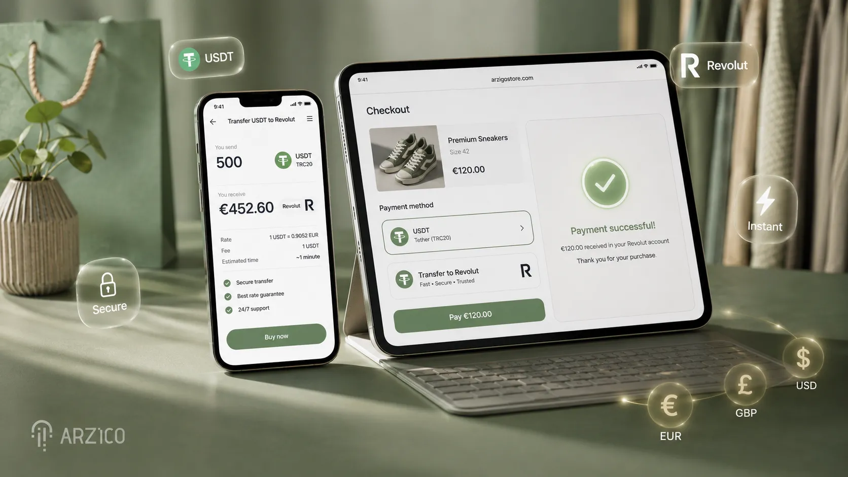 بررسی روشهای تبدیل تتر به موجودی قابل استفاده در Revolut