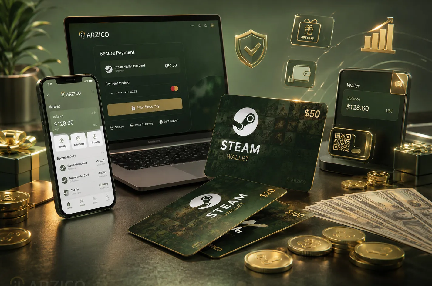 آموزش فعالسازی گیفت کارت استیم والت – مراحل Redeem کردن کد در حساب Steam